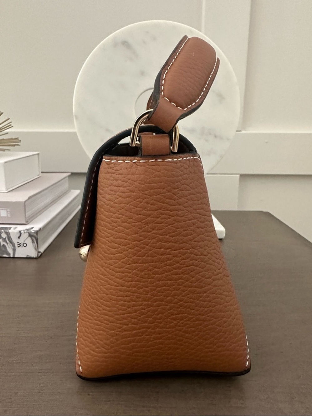 Strathberry Tan Nano Mosaic Leather Top-Handle Bag - Picture 5 of 10